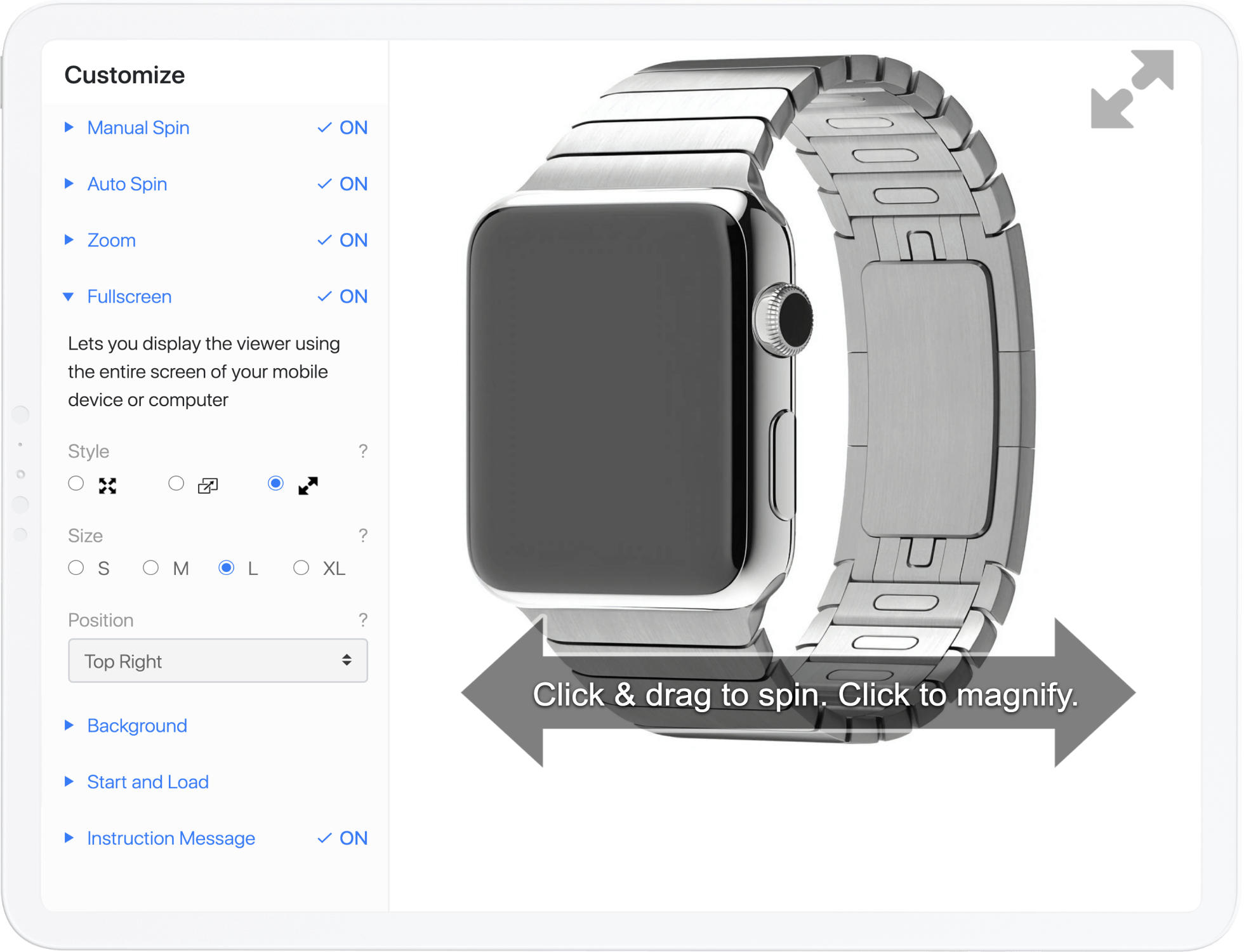 SpinShot 360 product viewer on desktop and mobile