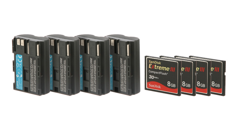 Memory card and batteries